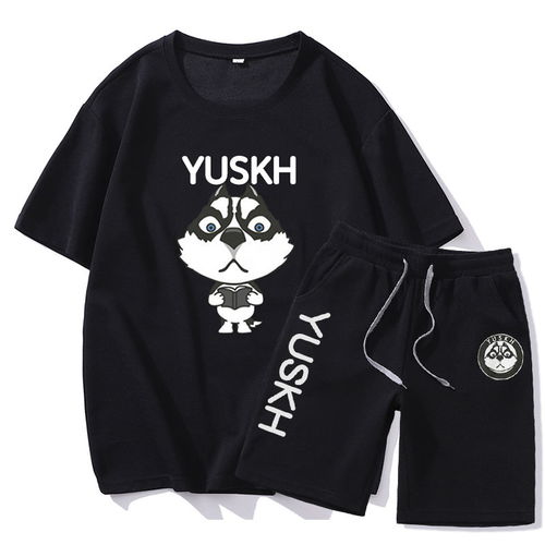 夏季运动新风尚 青少年男士潮流短袖T恤与五分短裤套装