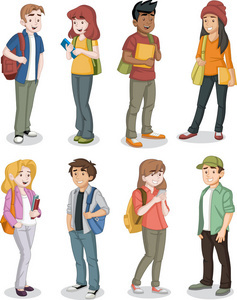 小组的快乐卡通 儿童跳跃青少年服饰的时尚密码